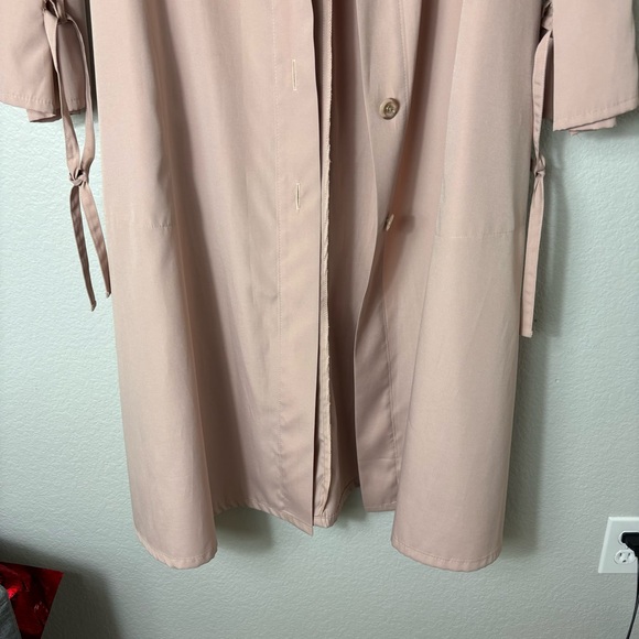 Vintage Weatherbee Lightweight Rain Coat/Hooded Coat from 80's/Beige/ Light Pink - Picture 3 of 9